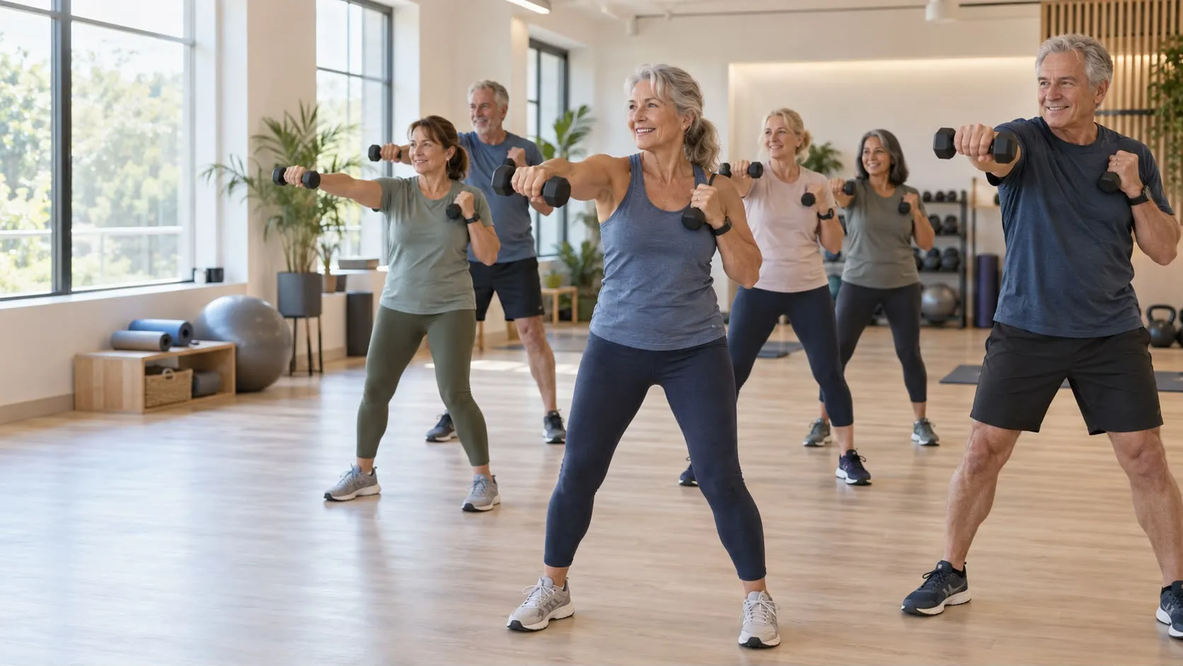 Gruppentraining mit Kurzhanteln bei IN MOTION in Eschen